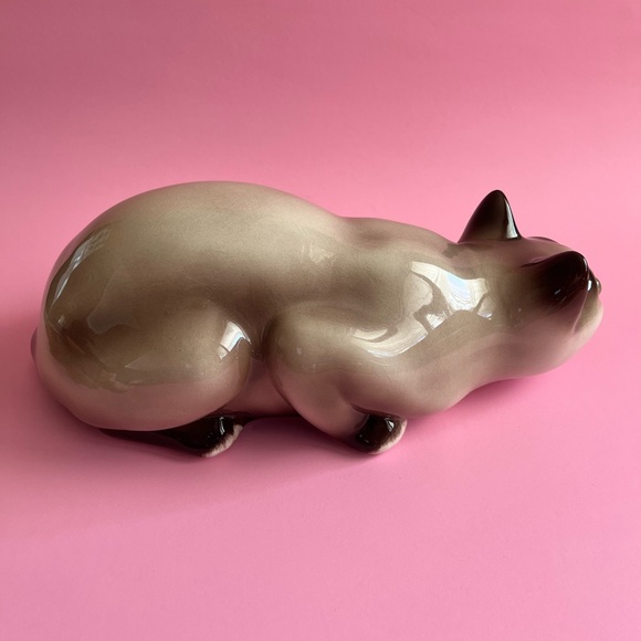 Ceramic Siamese, cat with green eyes - excellent condition - Picture 2 of 7